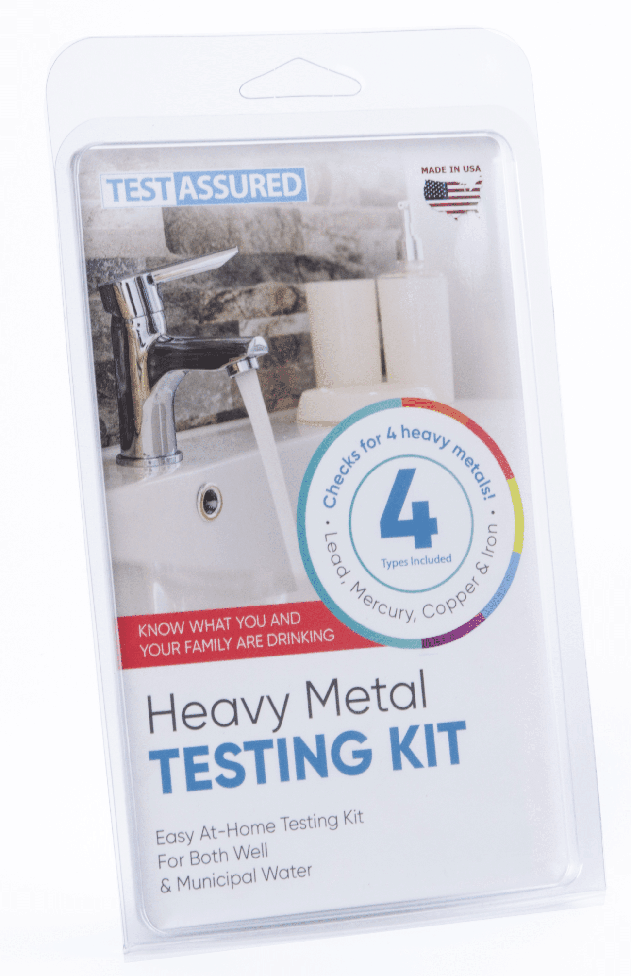 Heavy Metals Home Test Kit For Lead, Mercury, Iron & Copper